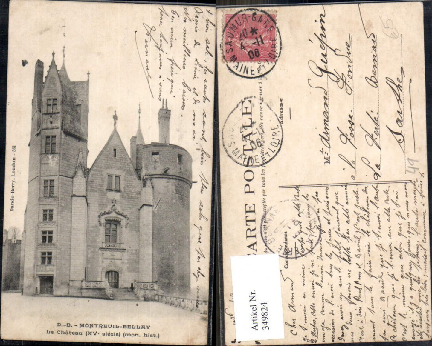 349824,Pays de la Loire Maine-et-Loire Montreuil-Bellay Le Chateau Schloss