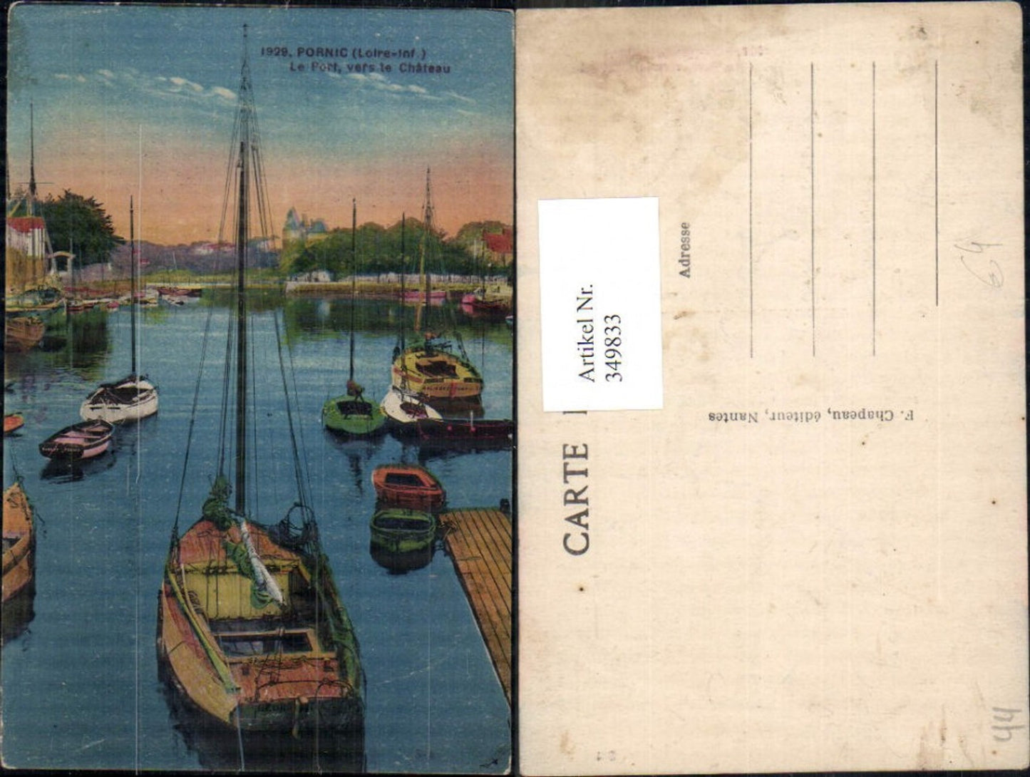 349833,Pays de la Loire Loire-Atlantique Pornic Le Port vers le Chateau Segelboot