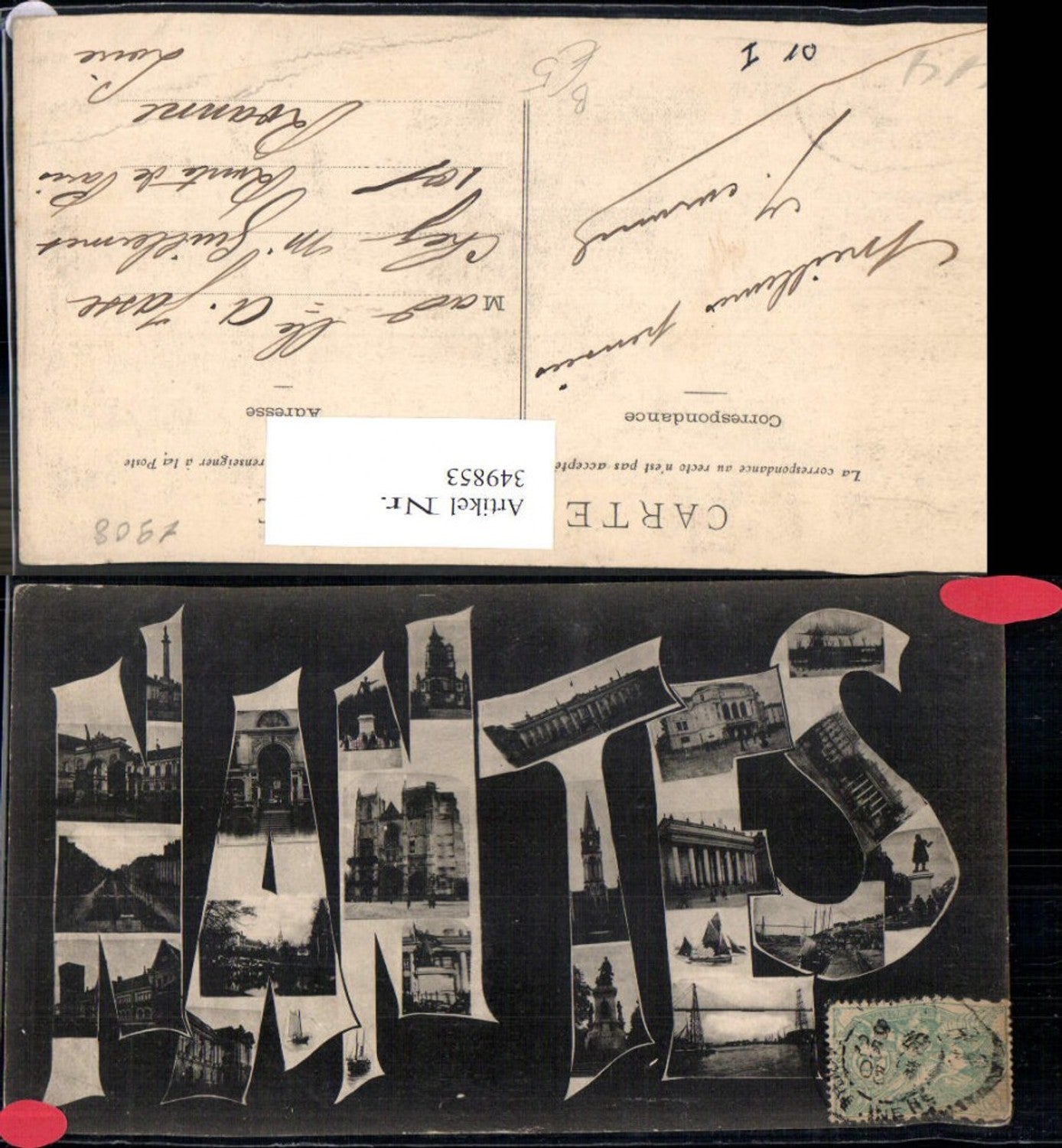 349853,Pays de la Loire Loire-Atlantique Nantes Buchstaben Collage Mehrbildkarte