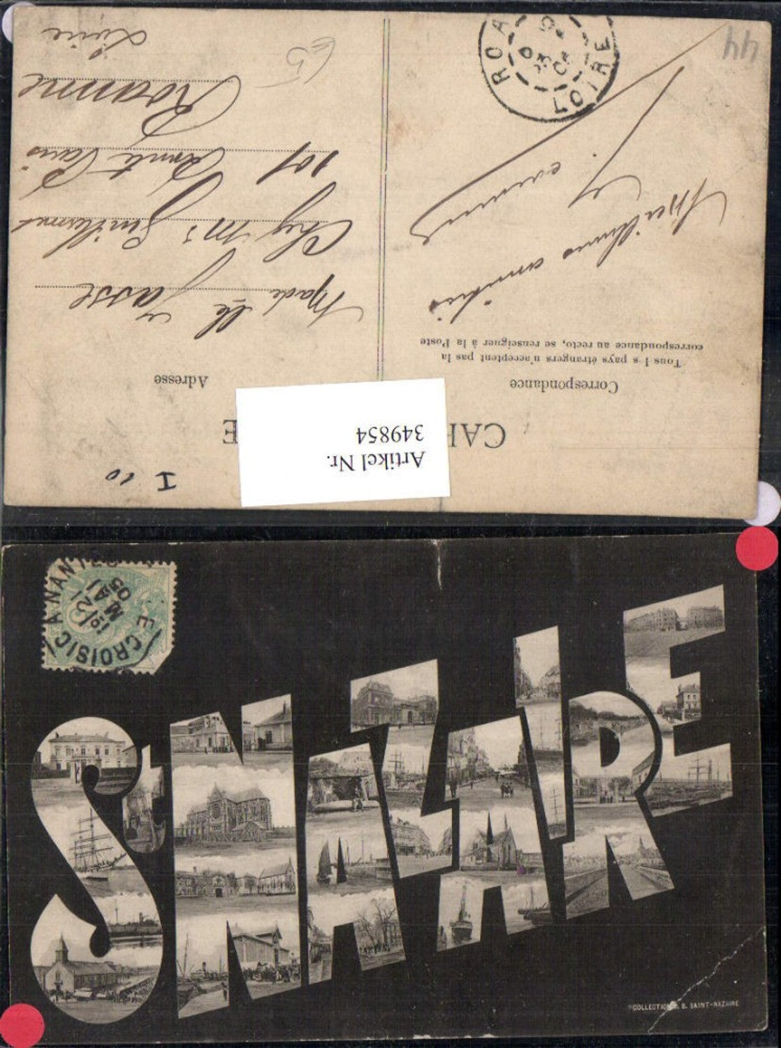 349854,Pays de la Loire Loire-Atlantique St Nazaire Buchstaben Collage Mehrbildkarte