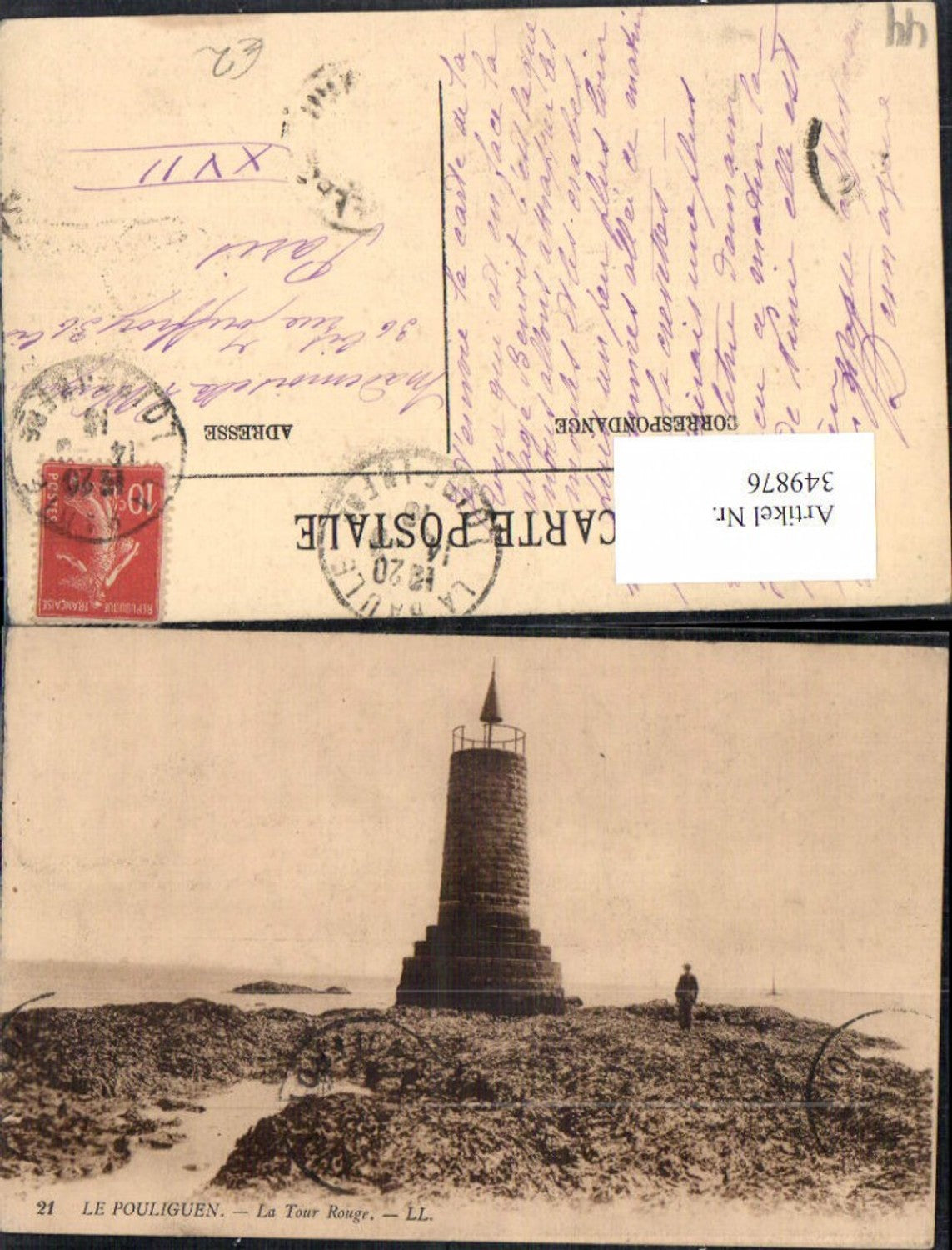 349876,Pays de la Loire Loire-Atlantique Le Pouliguen La Tour Rouge Leuchtturm Turm