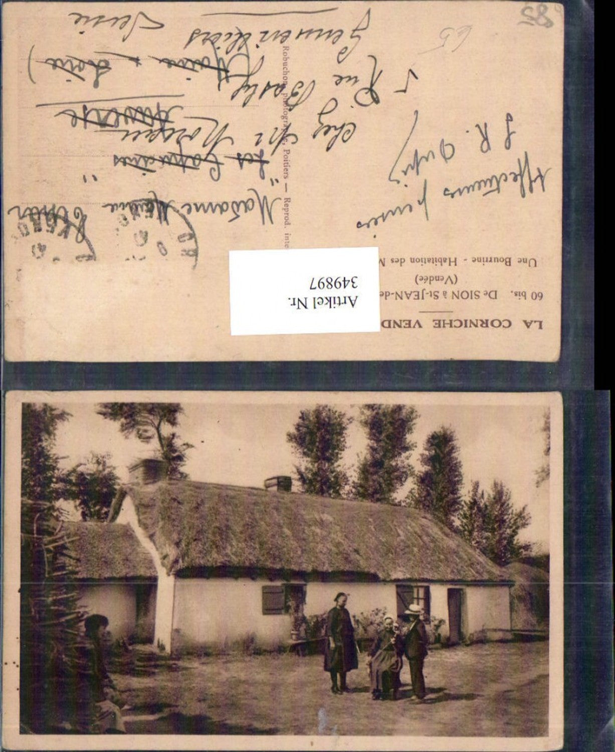 349897,Pays de la Loire Vendee De Sion a St-Jean-de-Monts Une Bourrine Habitation des Maraichins