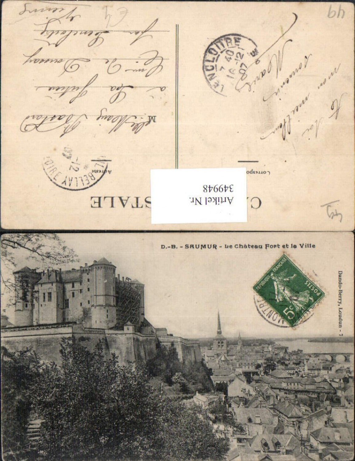 349948,Pays de la Loire Maine-et-Loire Saumur Le Chateau Fort et la Ville Schloss
