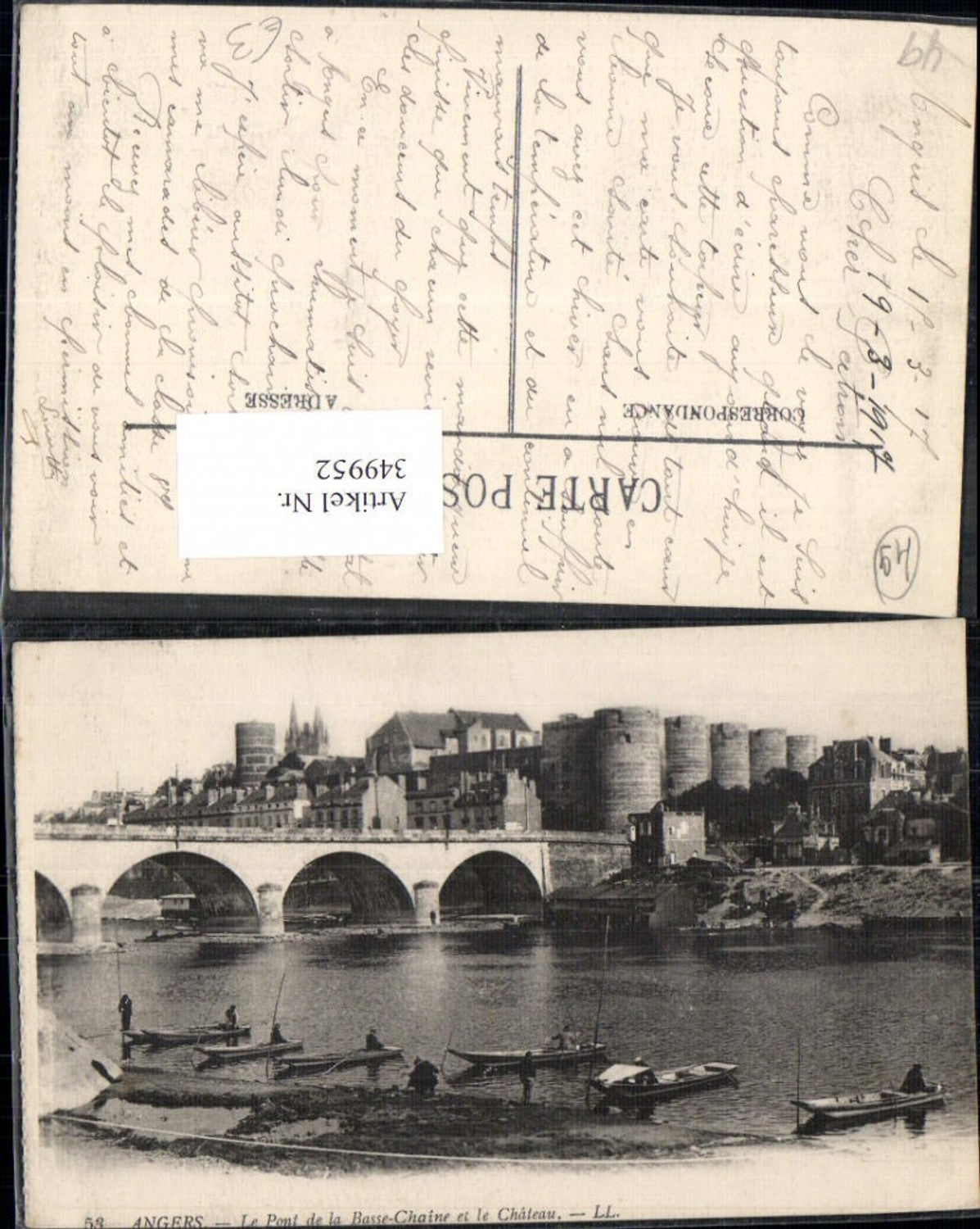 349952,Pays de la Loire Maine-et-Loire Angers Le Pont de la Basse-Chaine et le Chateau Schloss Brücke