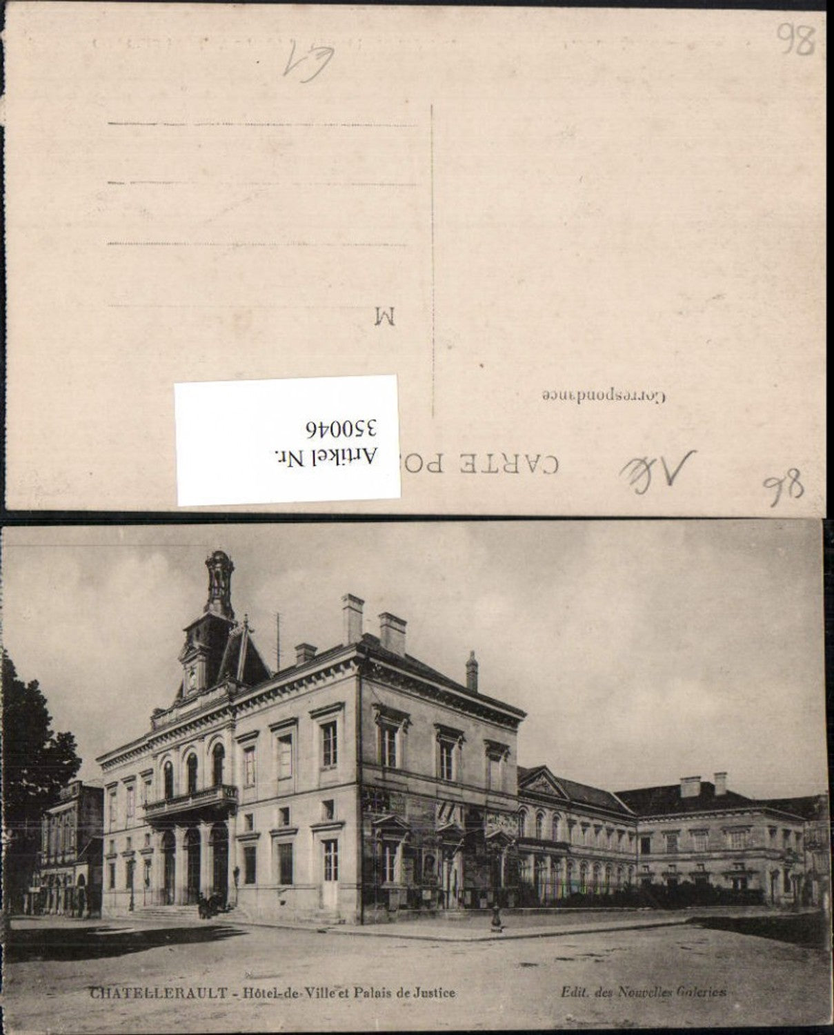 350046,Poitou-Charentes Vienne Chatellerault Hotel de Ville et Palais de Justice Rathaus