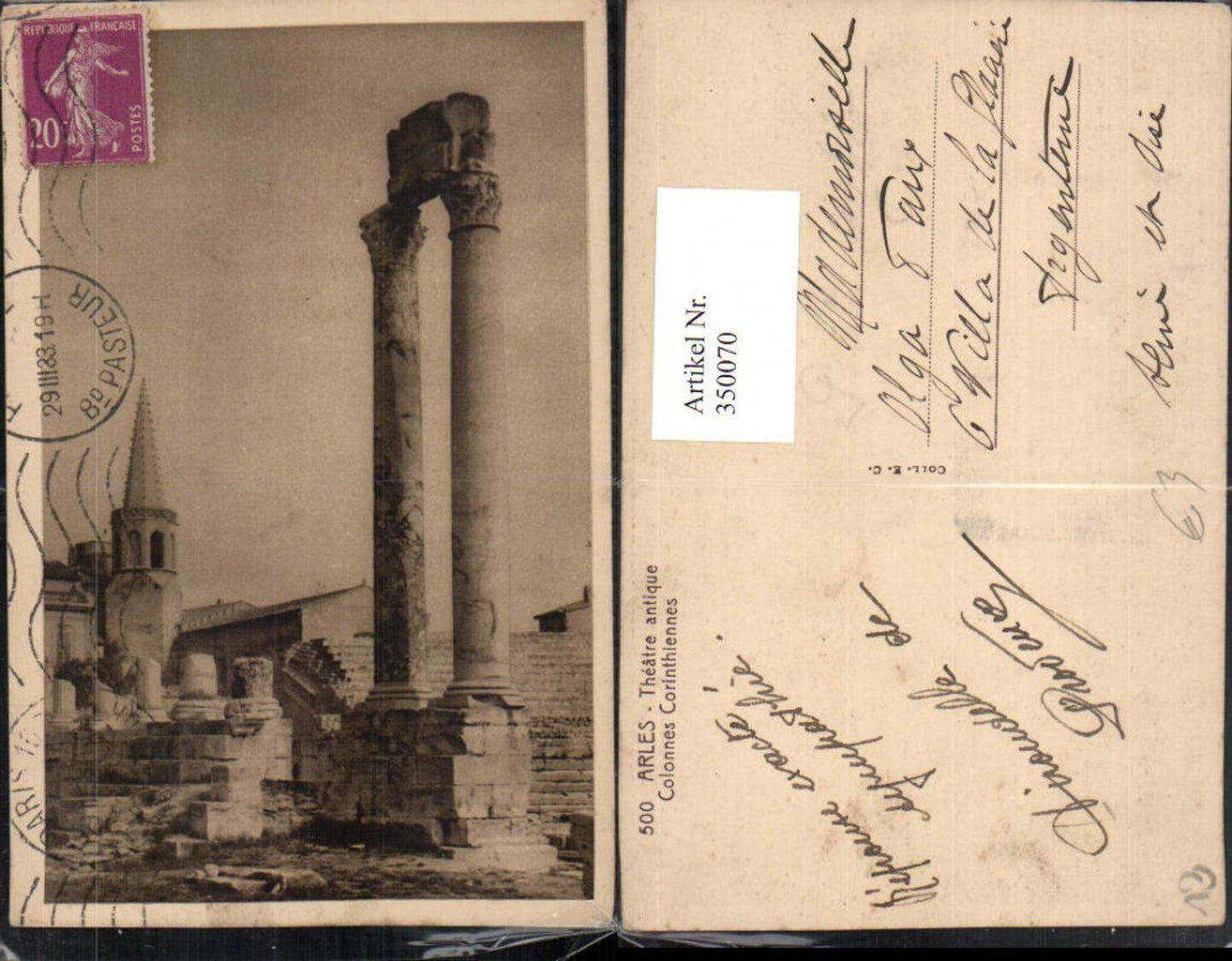 350070,Provence-Alpes-Cote-Azur Bouches-de-Rhone Arles Theatre antique Colonnes Corinthiennes
