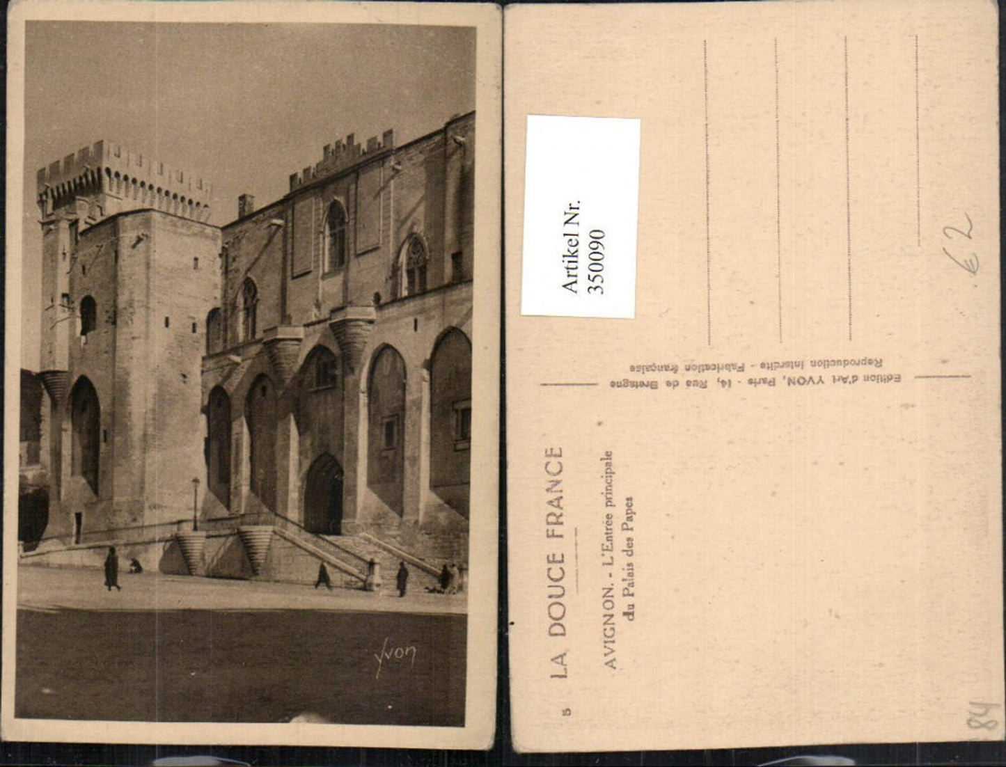 350090,Provence-Alpes-Cote-Azur Vaucluse Avignon L'Entree principale du Palais des Papes