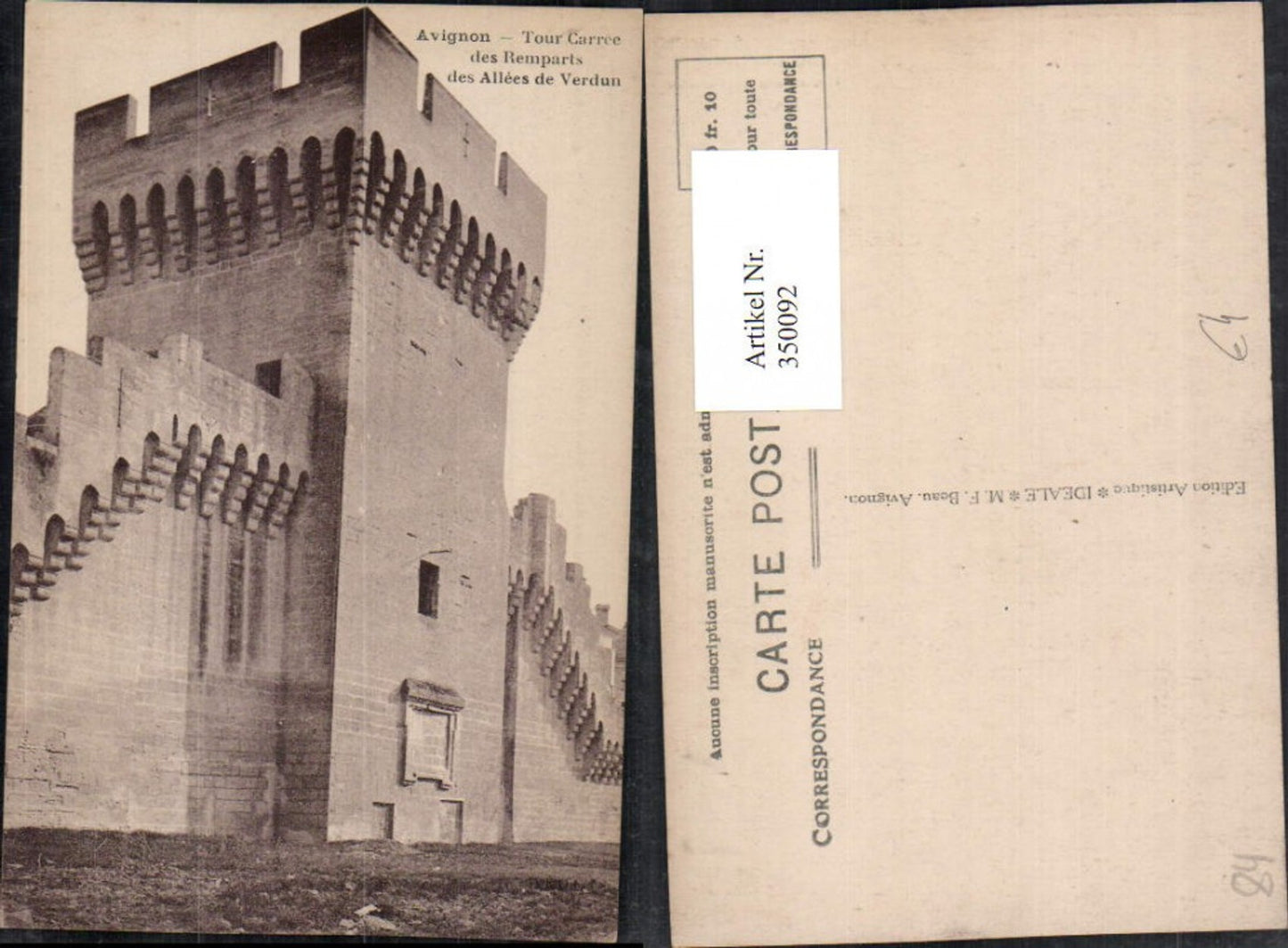 350092,Provence-Alpes-Cote-Azur Vaucluse Avignon Tour Carree des Remparts Mauer Turm