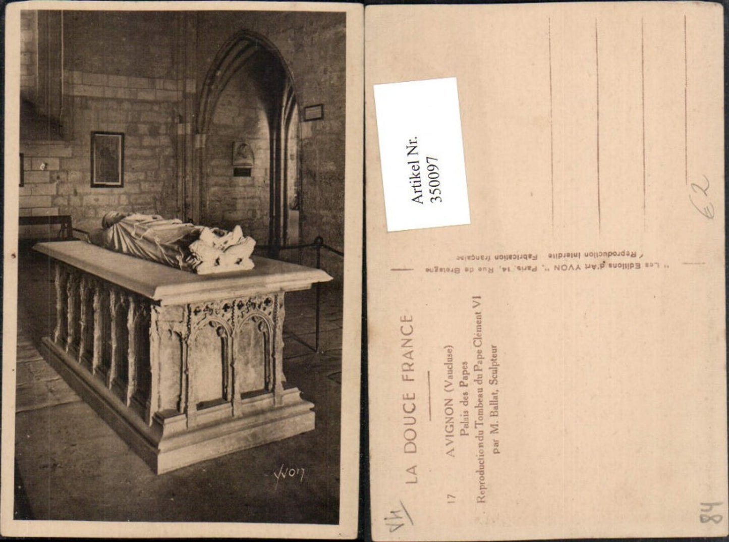350097,Provence-Alpes-Cote-Azur Vaucluse Avignon Palais des Papes Tombeau du Pape Clement VI