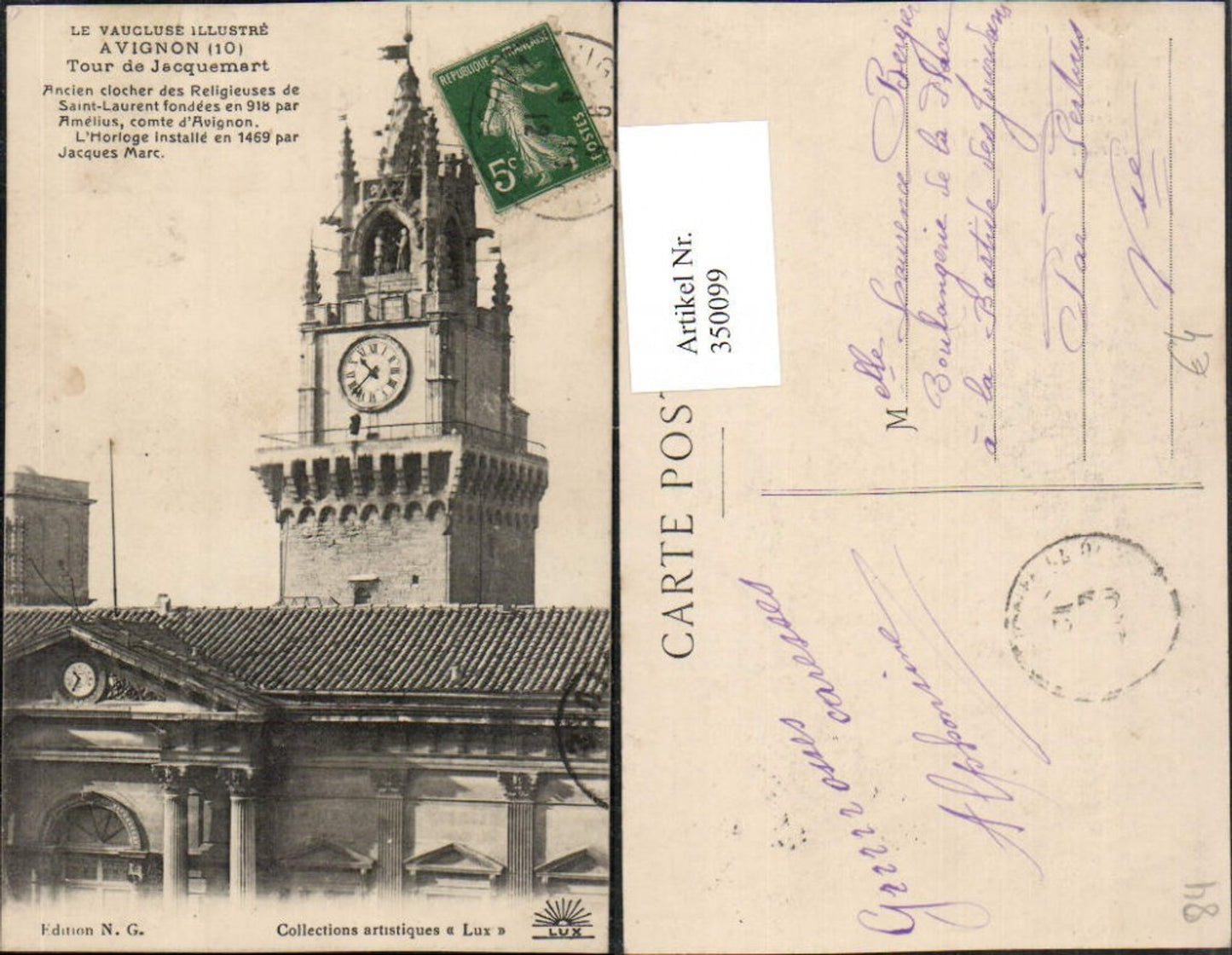350099,Provence-Alpes-Cote-Azur Vaucluse Avignon Tour de Jacquemart Turm