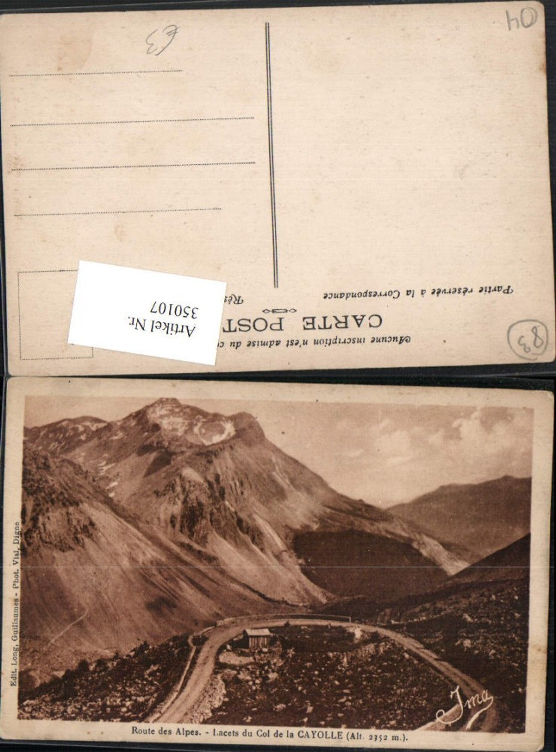 350107,Provence-Alpes-Cote-Azur Prov. Col de la Cayolle Bergkulisse