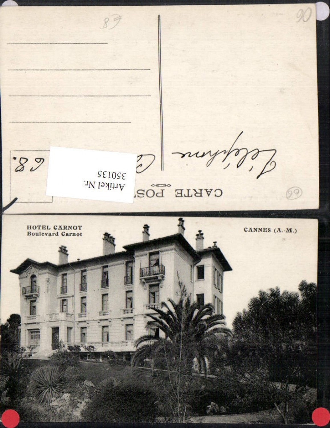 350135,Provence-Alpes-Cote-Azur Alpes-Maritimes Cannes Boulevard Carnot Hotel