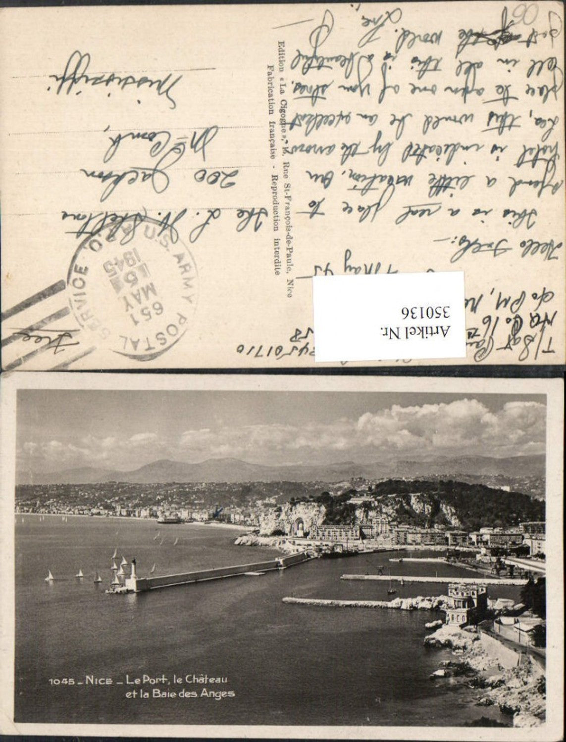 350136,Provence-Alpes-Cote-Azur Alpes-Maritimes Nice Nizza Le Port le Chateau et la Baie des Anges