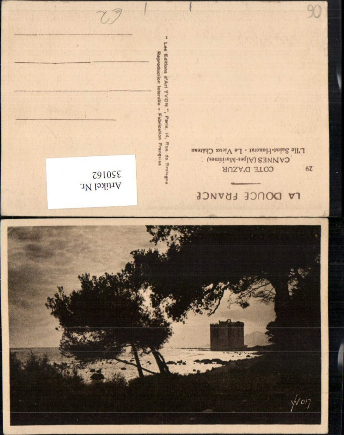 350162,Provence-Alpes-Cote-Azur Alpes-Maritimes Cannes L'Ile Saint-Honorat Chateau Schloss