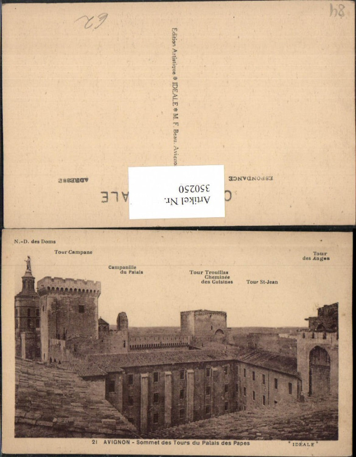 350250,Provence-Alpes-Cote-Azur Vaucluse Avignon Sommet des Tours du Palais Papes Türme