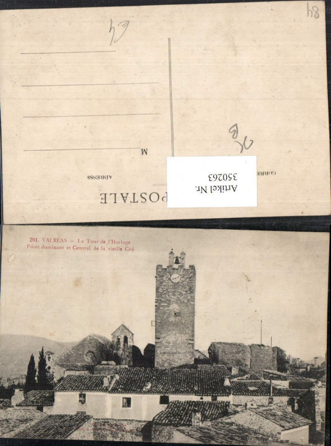 350263,Provence-Alpes-Cote-Azur Vaucluse Valreas La Tour de l'Horloge Uhrturm