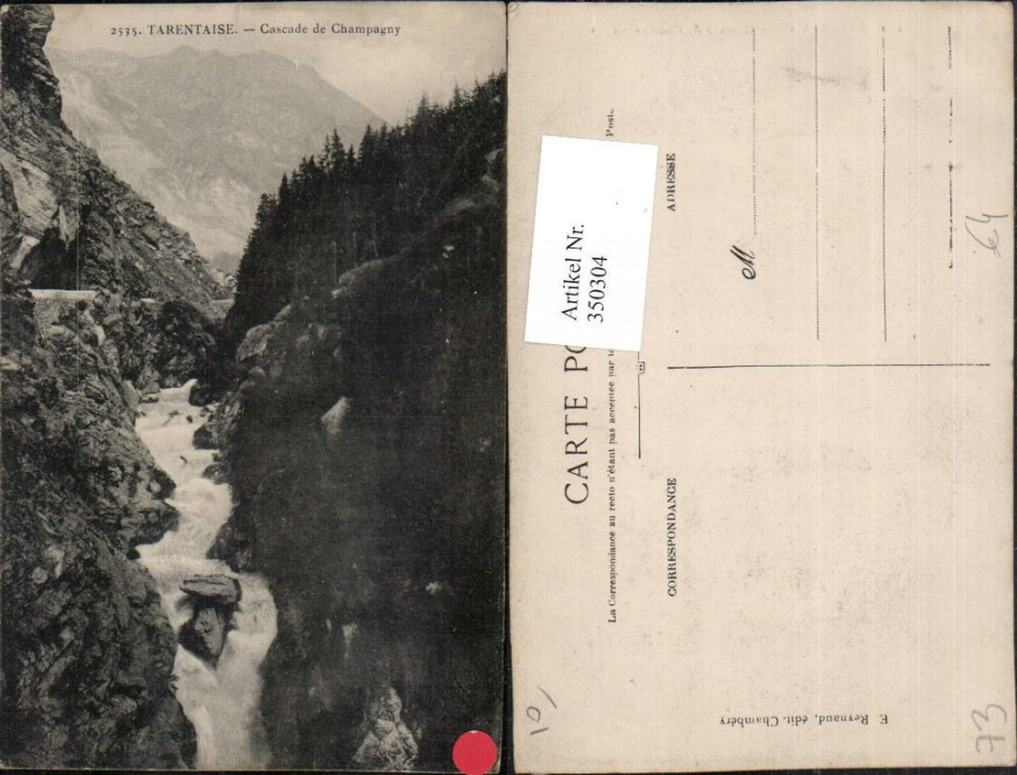 350304,Rhone-Alpes Savoie Tarentaise Cascade de Champagny Wasserfall