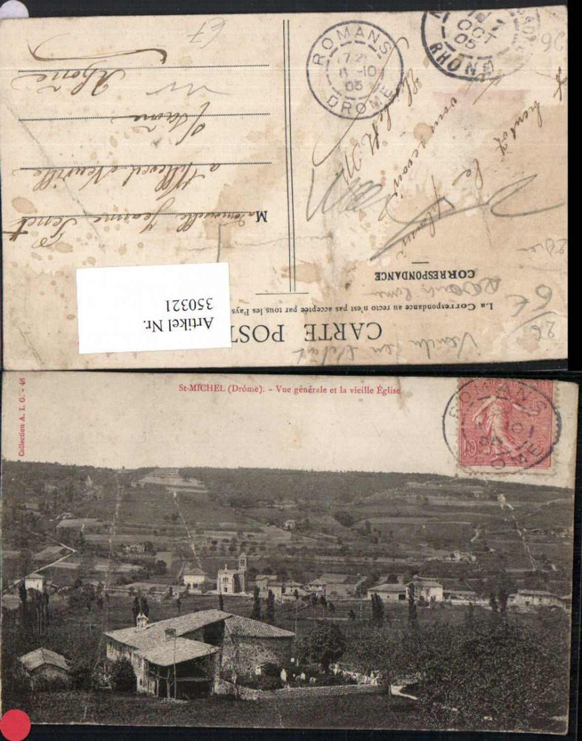 350321,Rhone-Alpes Drome St-Michel Vue generale et la vieille Eglise Teilansicht