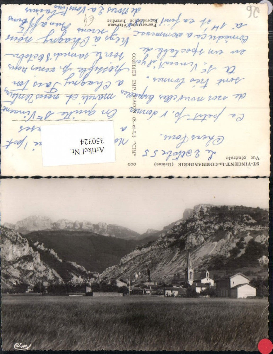 350324,Rhone-Alpes Drome St-Vincent-la-Commanderie Vue generale Totale Bergkulisse