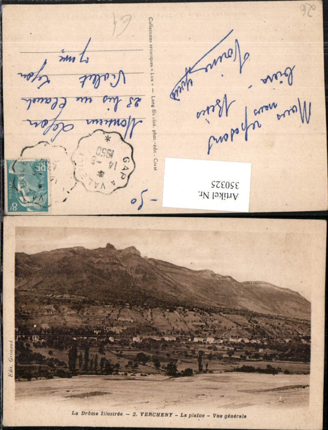 350325,Rhone-Alpes Drome Vercheny La plaine Vue generale Totale Bergkulisse