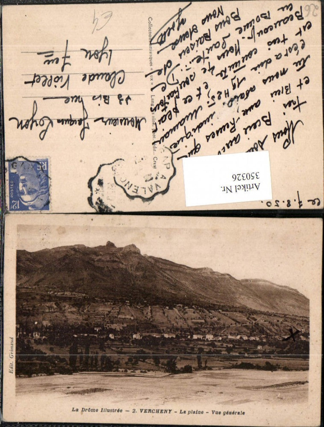 350326,Rhone-Alpes Drome Vercheny La plaine Vue generale Totale Bergkulisse