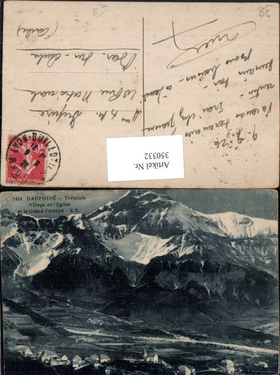 350332,Rhone-Alpes Isere Dauphine Treminis Village de l'Eglise et Grand Ferrand Bergkulisse