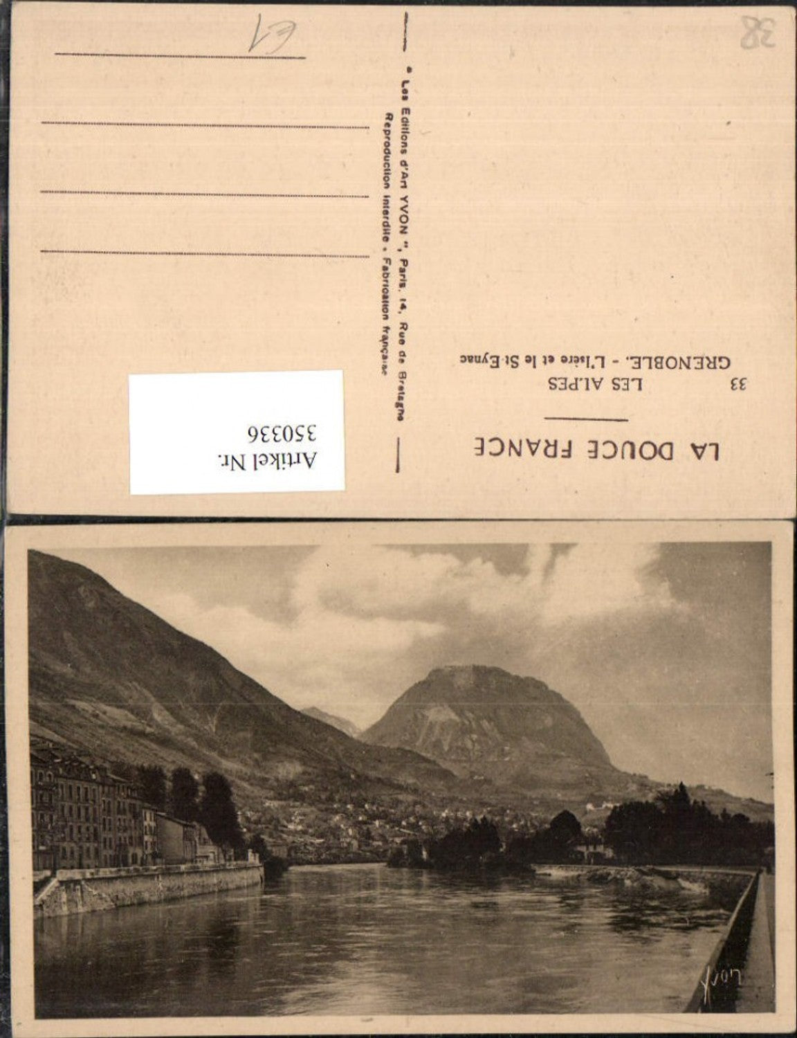 350336,Rhone-Alpes Isere Grenoble L'Isere et le St-Eynac Fluss Bergkulisse