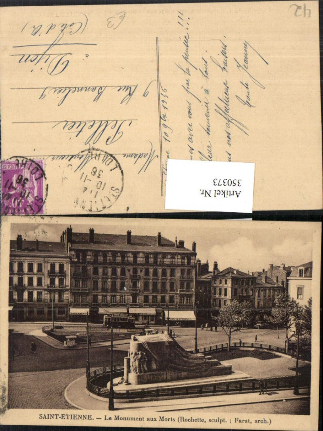 350373,Rhone-Alpes Isere Loire Saint-Etienne Le Monument aux Morts Kriegerdenkmal