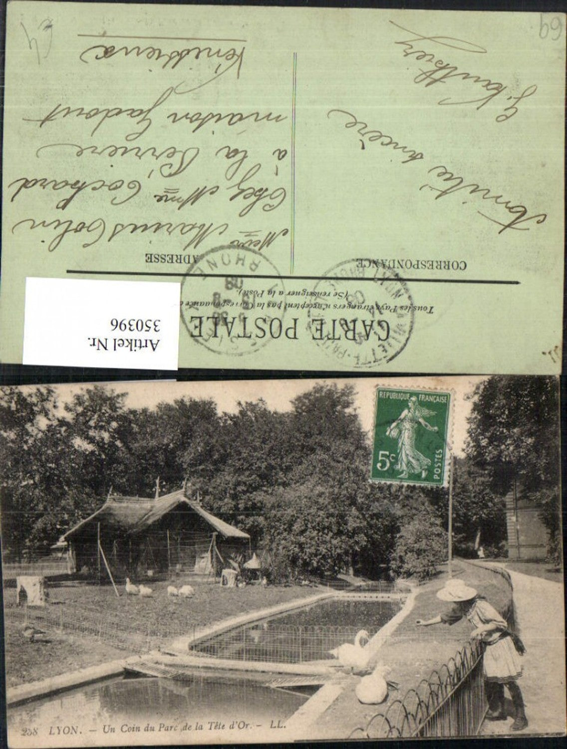 350396,Rhone-Alpes Isere Rhone Lyon Un Coin du Parc de la Tete d'Or Gänse