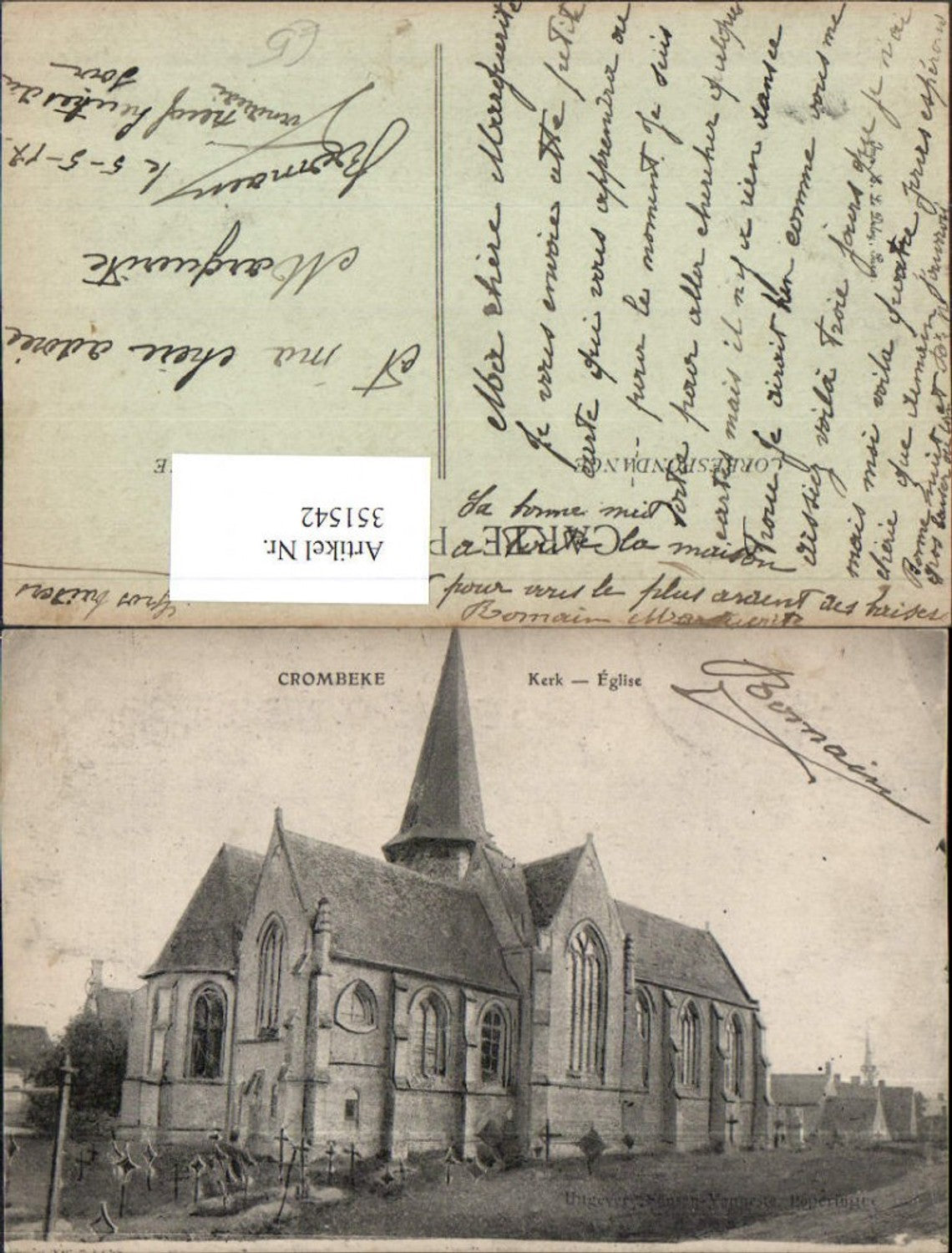 351542,Crombeke Kerk Eglise Kirche