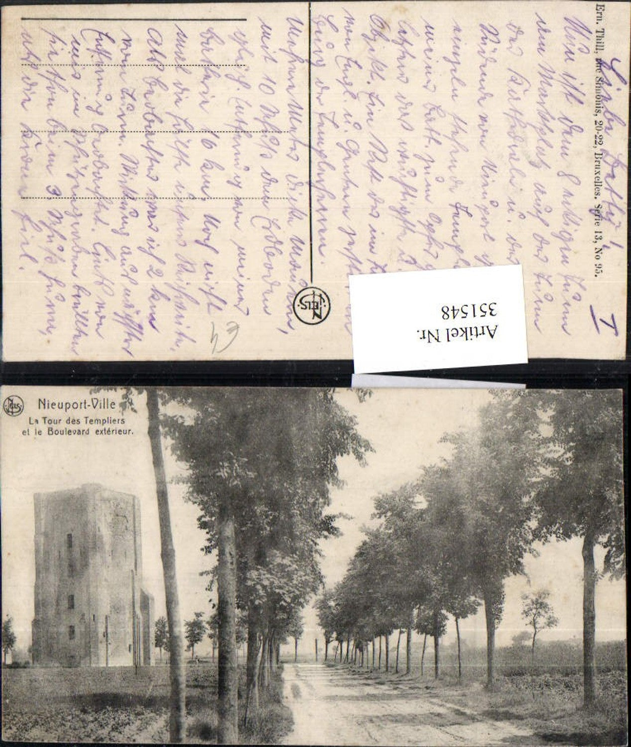351548,Nieuport-Ville La Tour des Templiers et le Boulevard exterior tower