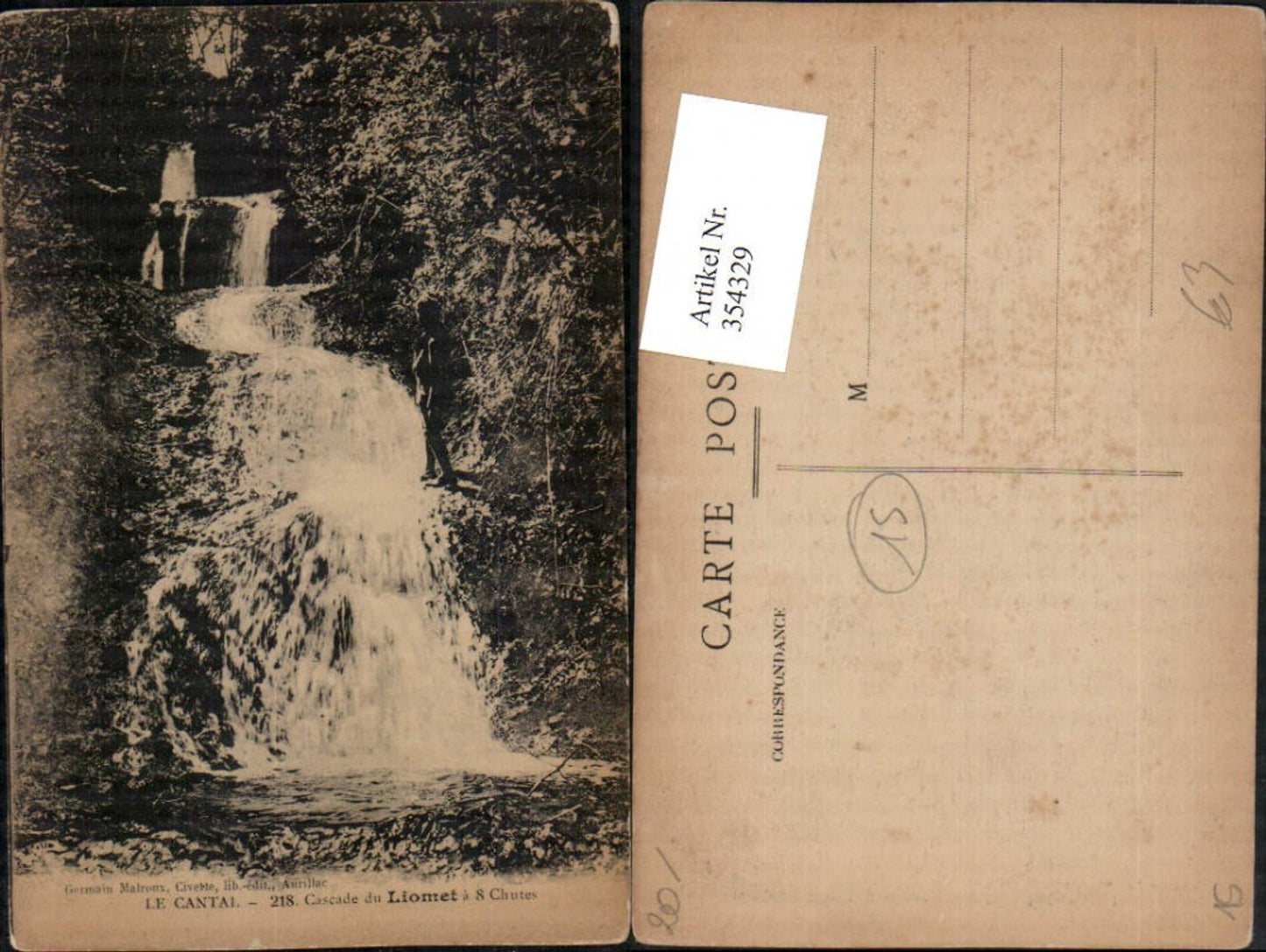 354329,Auvergne Cantal Cascade du Liomet a 8 Chutes Wasserfall