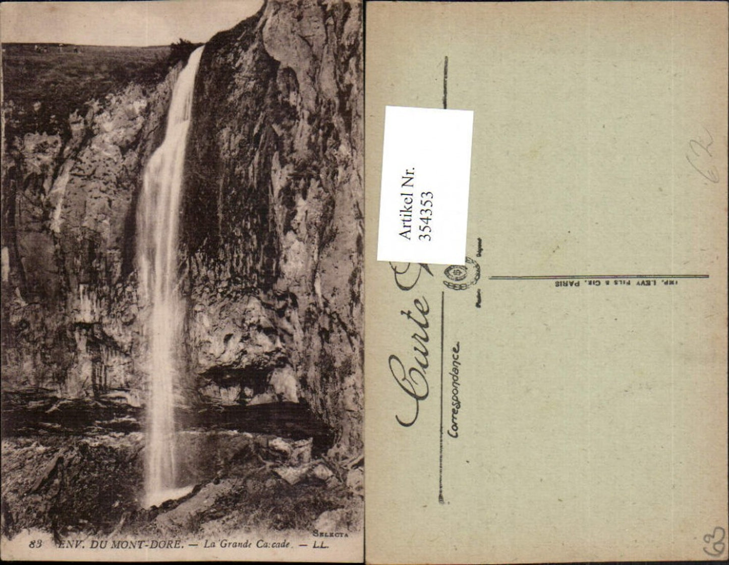 354353,Auvergne Puy-de-Dome Mont-Dore La Grande Cascade Wasserfall