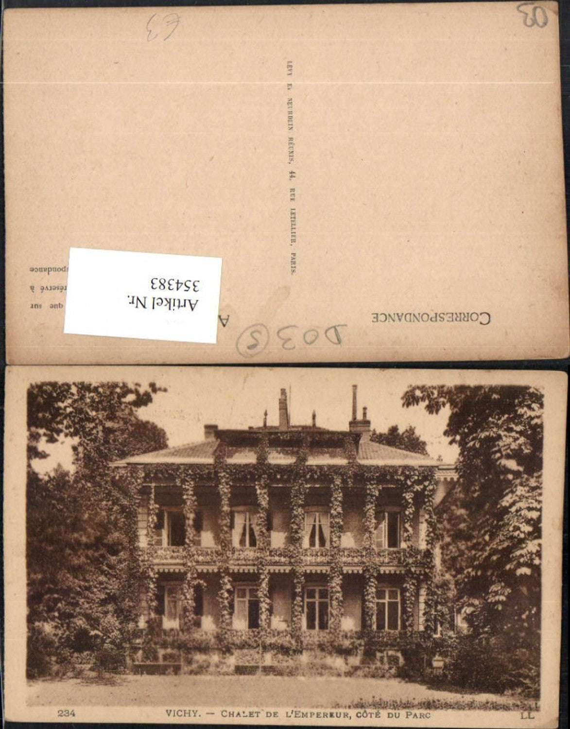354383,Auvergne Allier Vichy Cote du Parc Chalet de l'Empereur Haus
