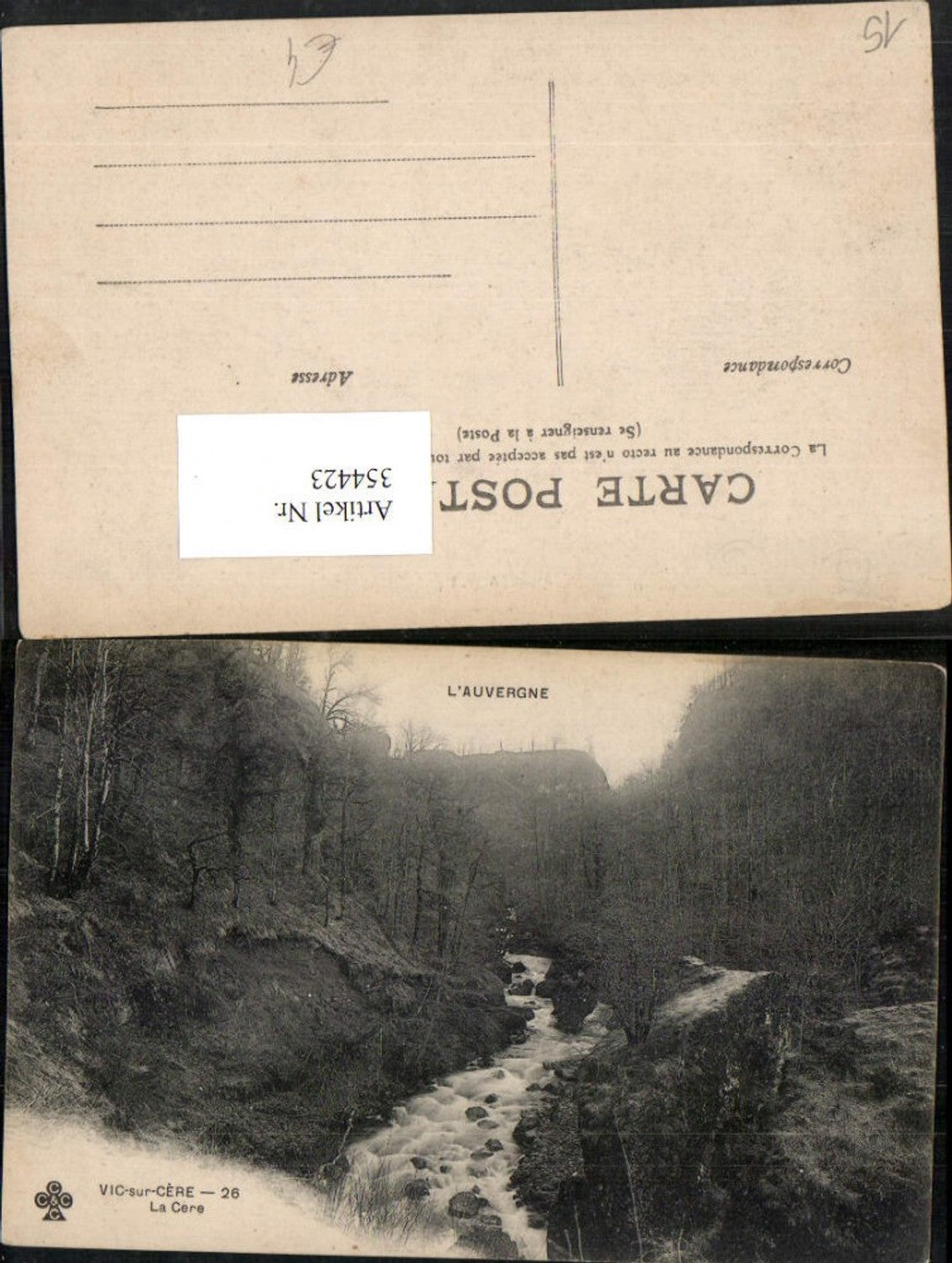 354423,Auvergne Cantal Vic-sur-Cere Le Cere Wildbach