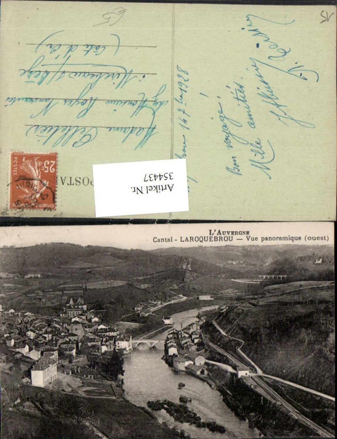 354437,Auvergne Cantal Laroquebrou Vue panoramique Totale