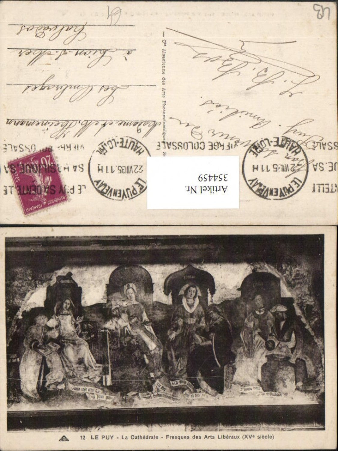 354459,Auvergne Haute-Loire Le Puy La Cathedrale Fresques des Arts Liberaux Freske