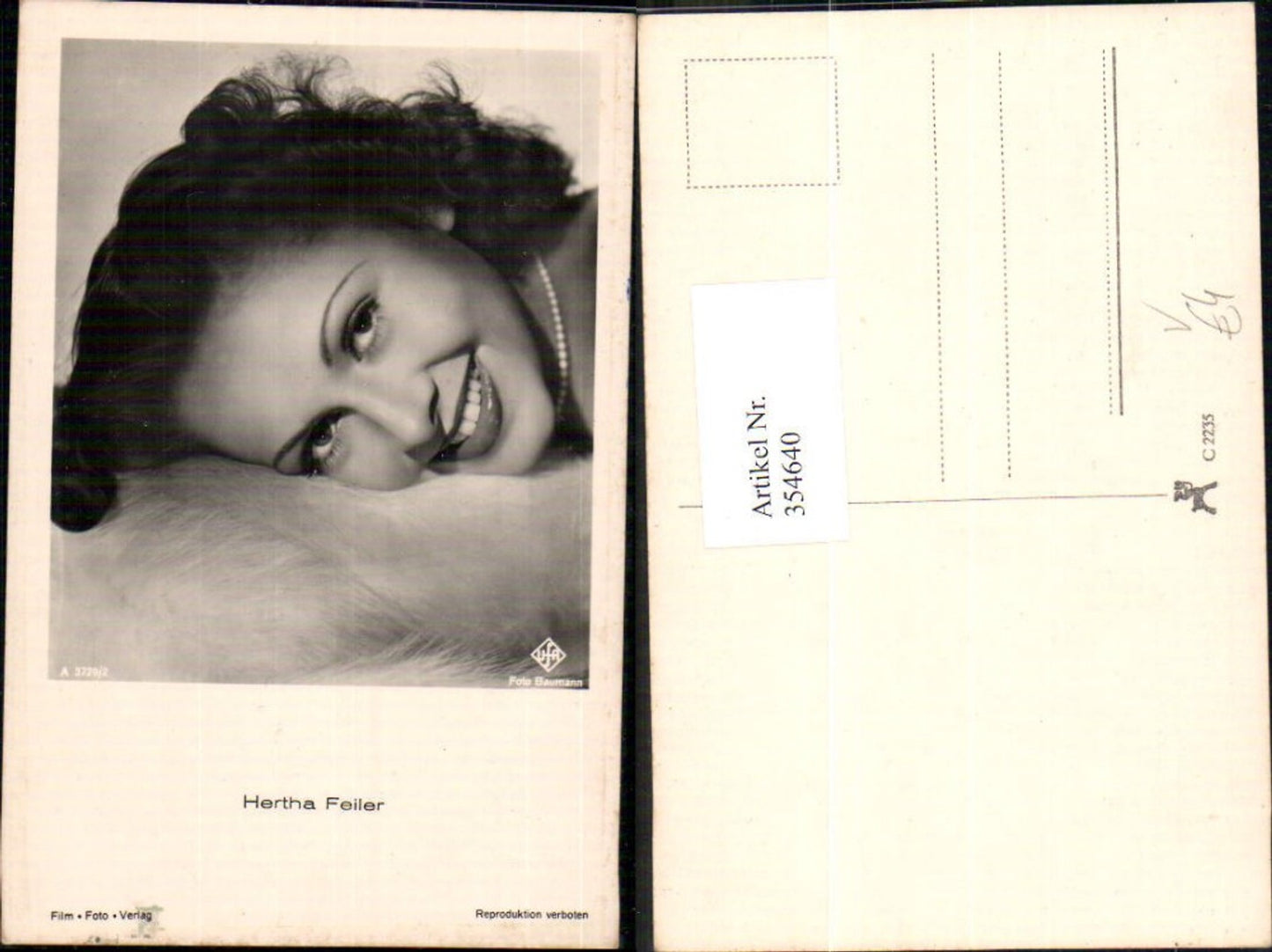 354640,Schauspielerin Hertha Feiler pub Film Foto Verlag A 3729/2