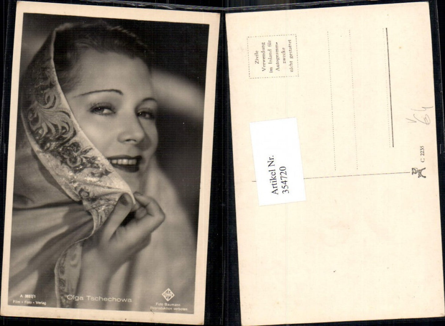354720,Schauspielerin Olga Tschechowa pub Film Foto Verlag A 3837/1