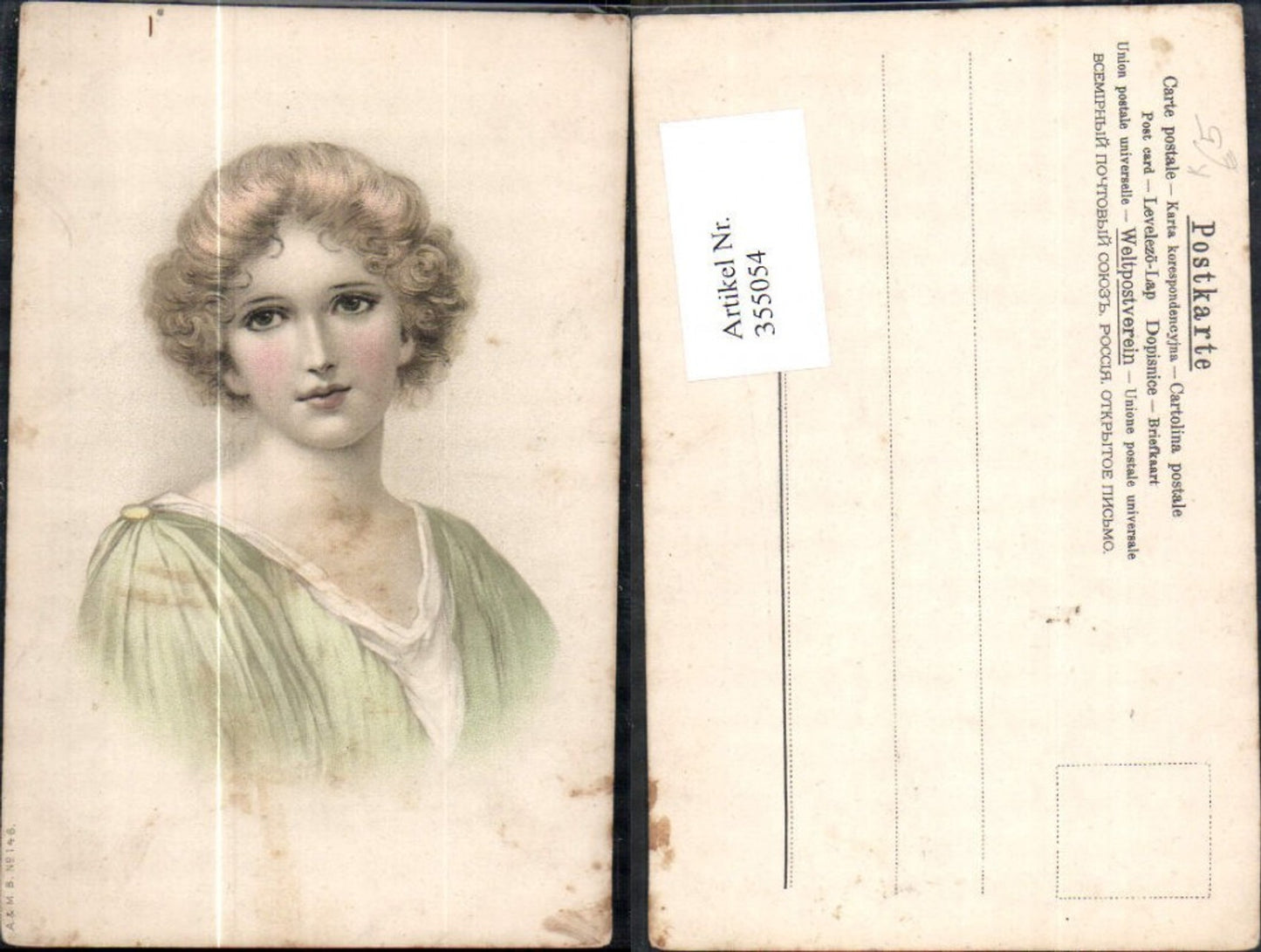 355054,Künstler Ak Frau Portrait