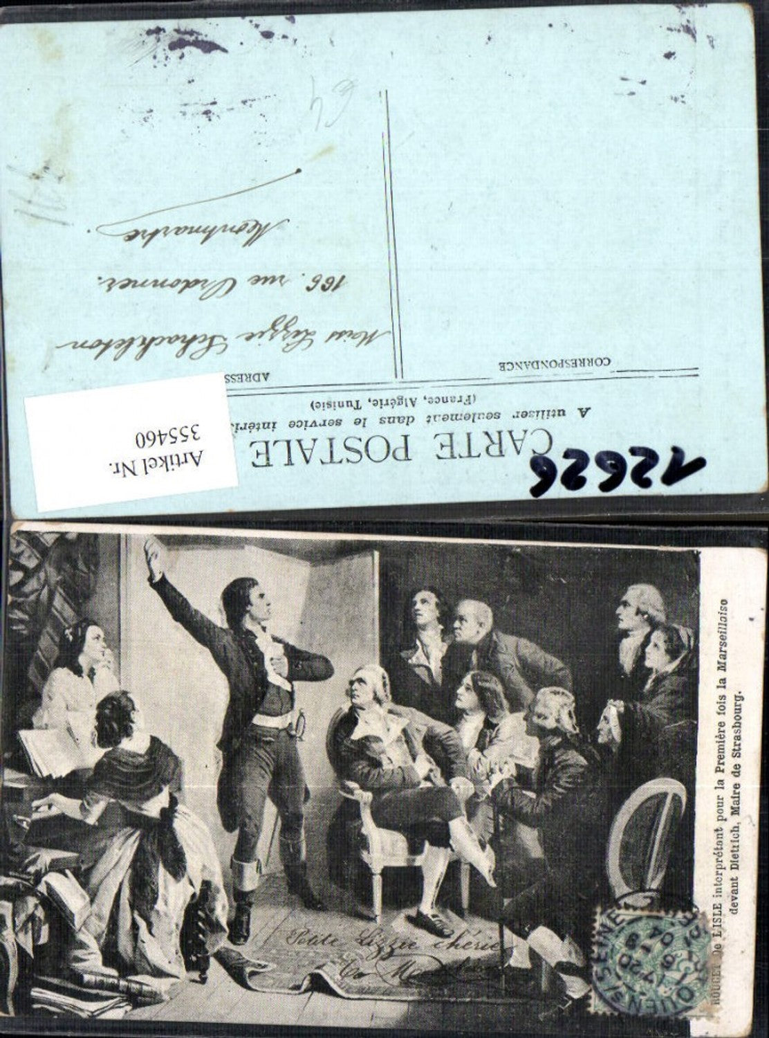 355460,Künstler Ak Rouget de Lisle Premiere fois la Marseillaise Strasbourg Frankreich