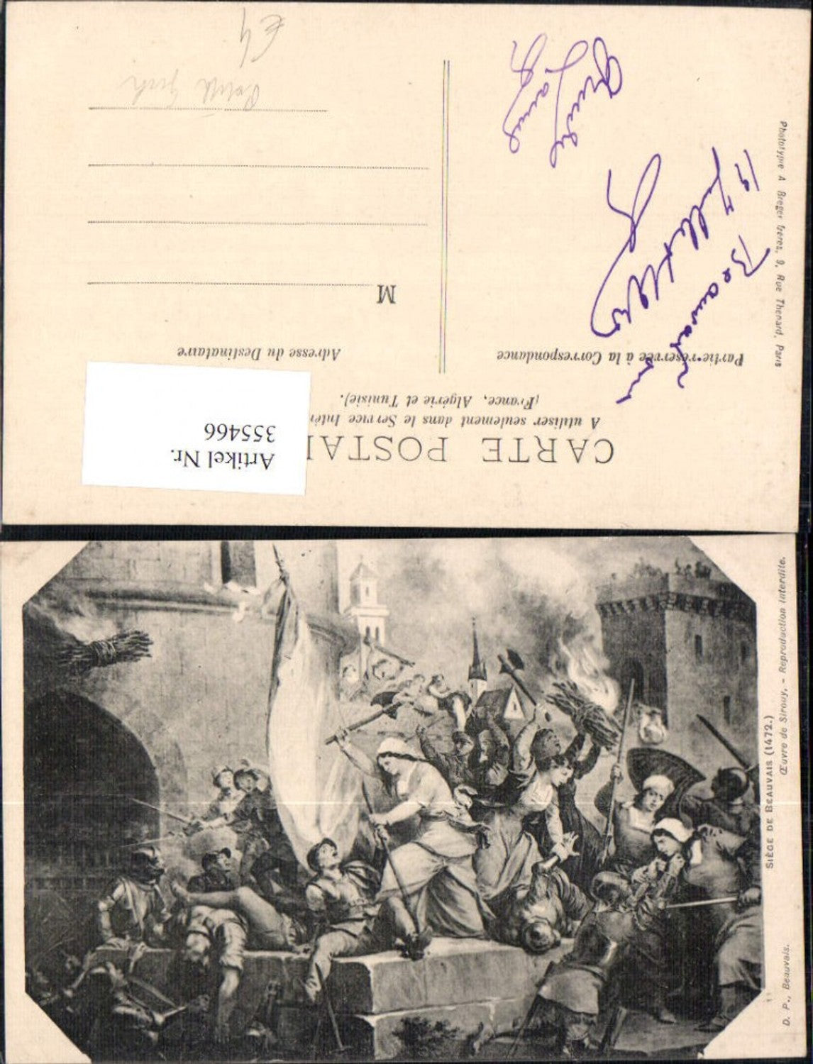 355466,Künstler Ak Siege de Beauvais Kampf Geschichte Politik Frankreich