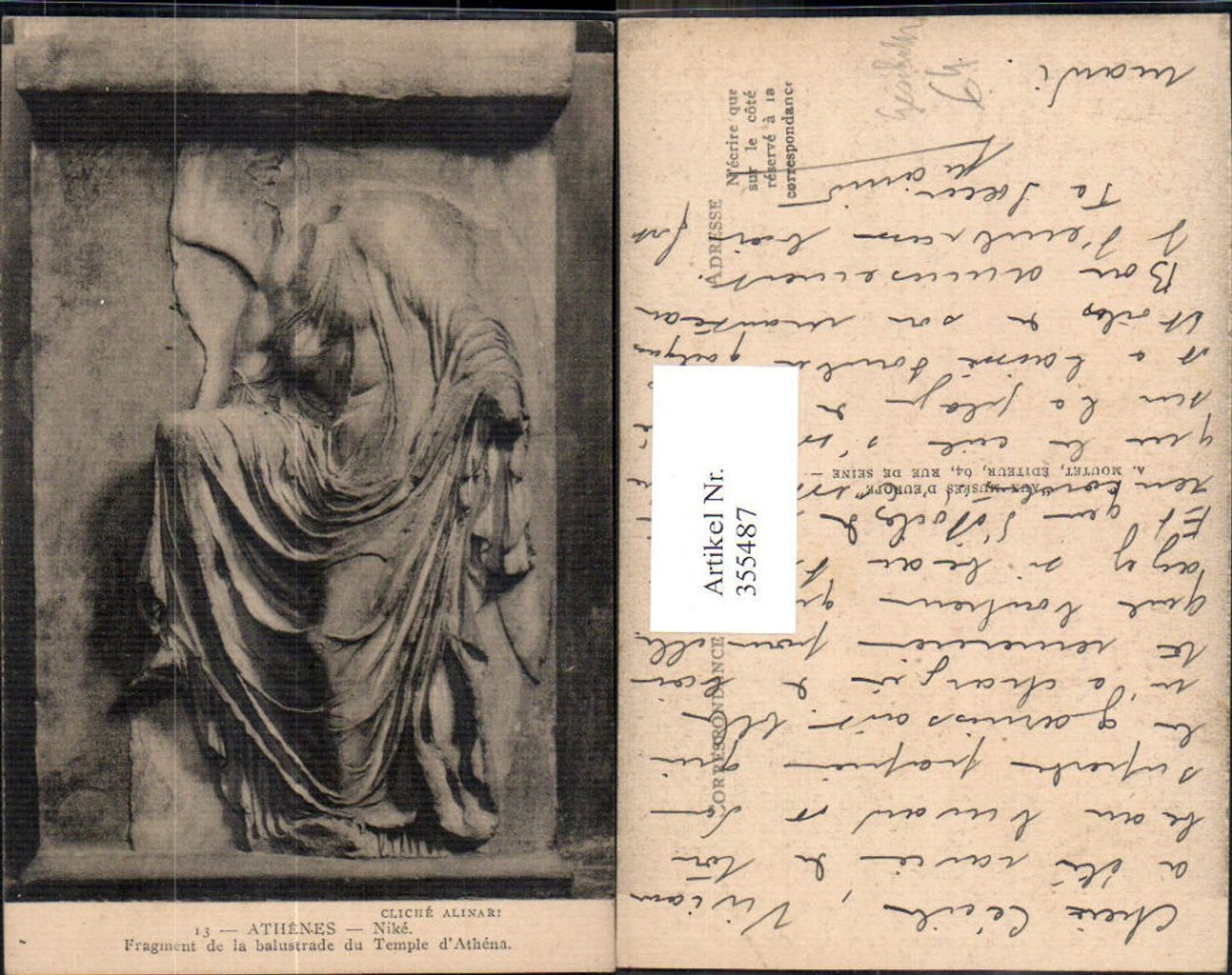 355487,Athenes Nike Fragment de la balustrade du Temple d Athena Geschichte
