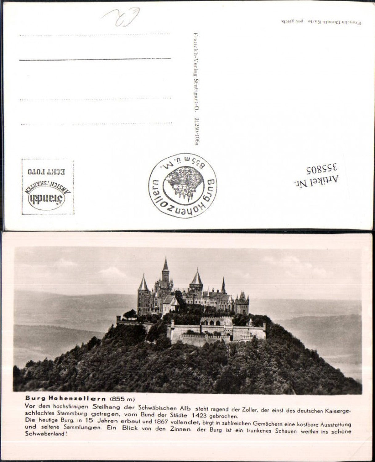 355805,Foto Ak Burg Hohenzollern Hechingen Bisingen