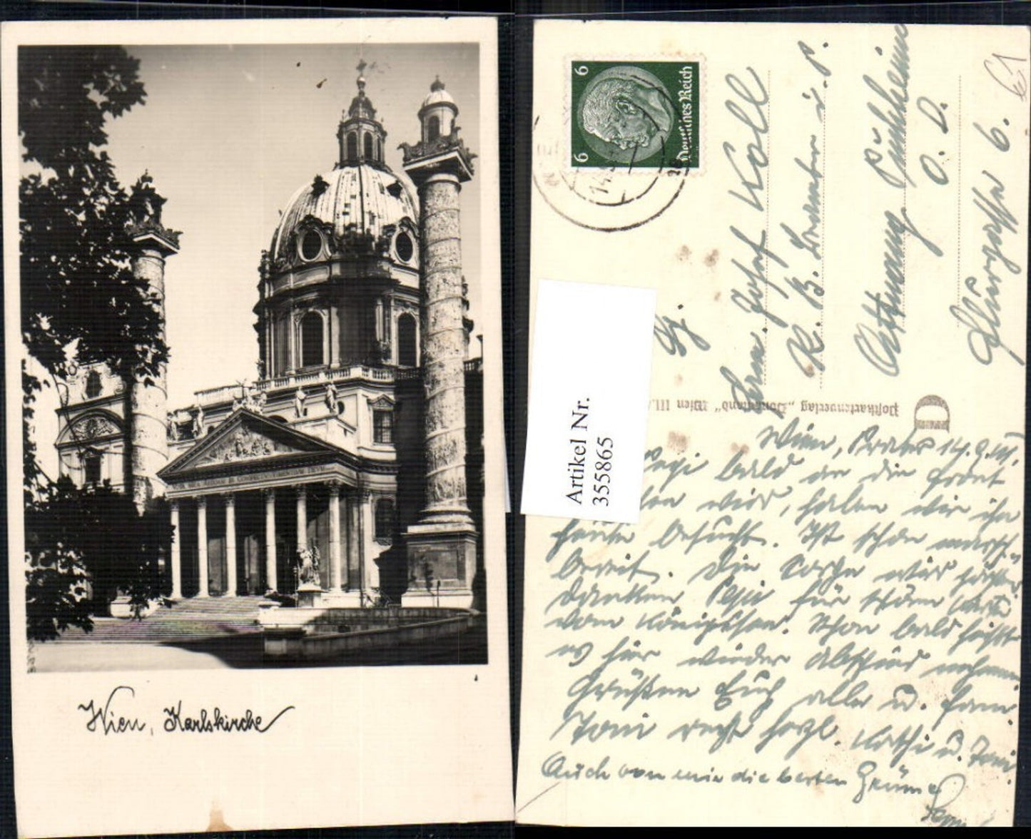 355865,Foto Ak Wien Karlskirche Kirche