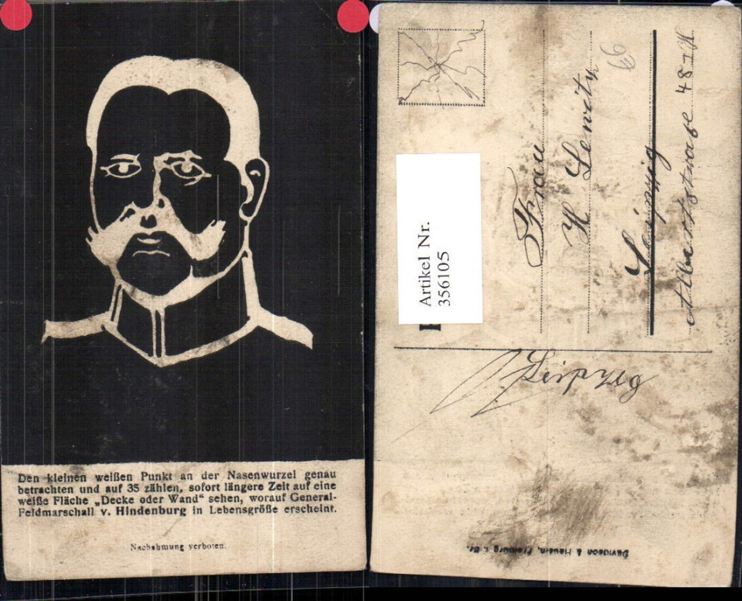 356105,Politiker Feldmarschall Paul v. Hindenburg