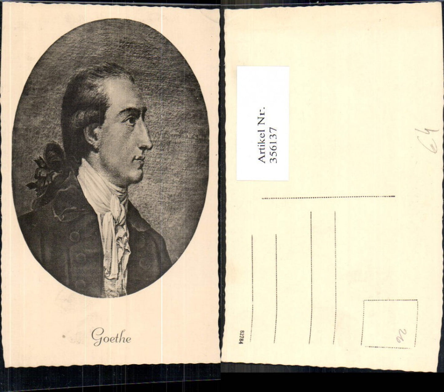 356137,Künstler Ak Goethe Portrait Passepartout