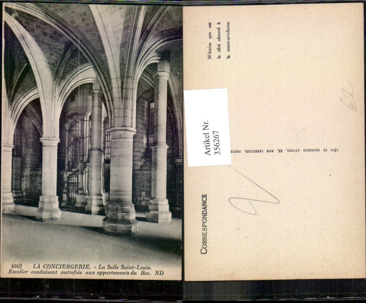 356267,Ile-de-France Paris La Conciergerie La Salle Saint-Louis Säulenhalle