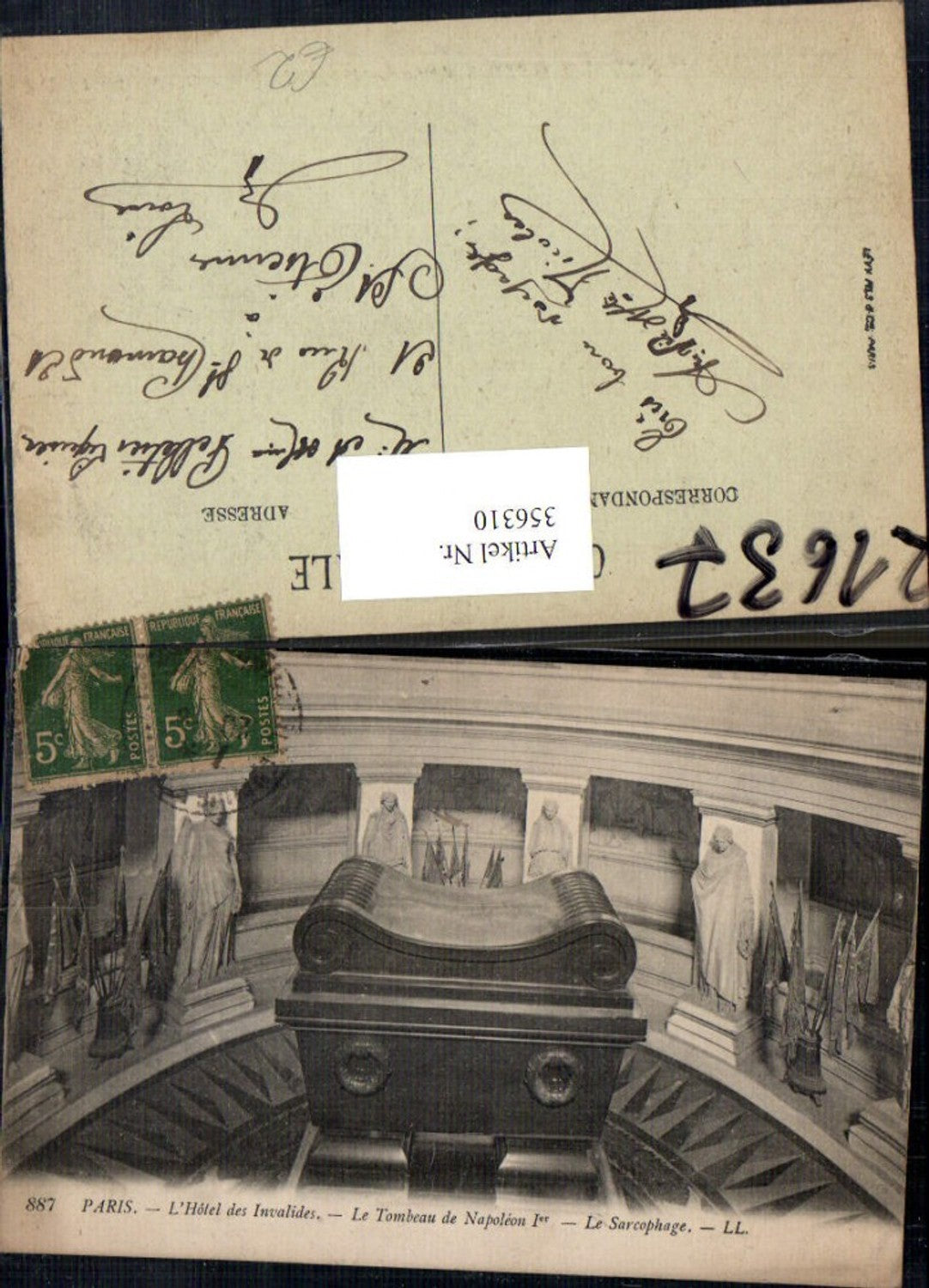 356310,Ile-de-France Paris L Hotel des Invalides Le Tombeau de Napoleon Le Sarcophage Napoleon Gruft Sarg