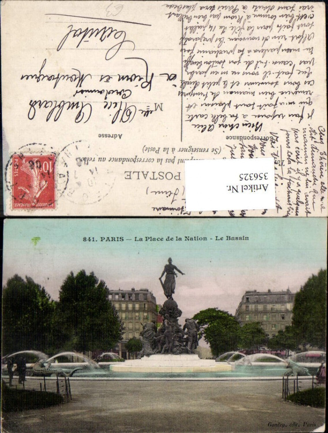 356325,Ile-de-France Paris La Place de la Nation Le Bassin Brunnen Springbrunnen